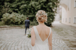 First Look bei der Standesamtliche Trauung in Metten bei Deggendorf fotografiert von Martina Feicht Fotografie